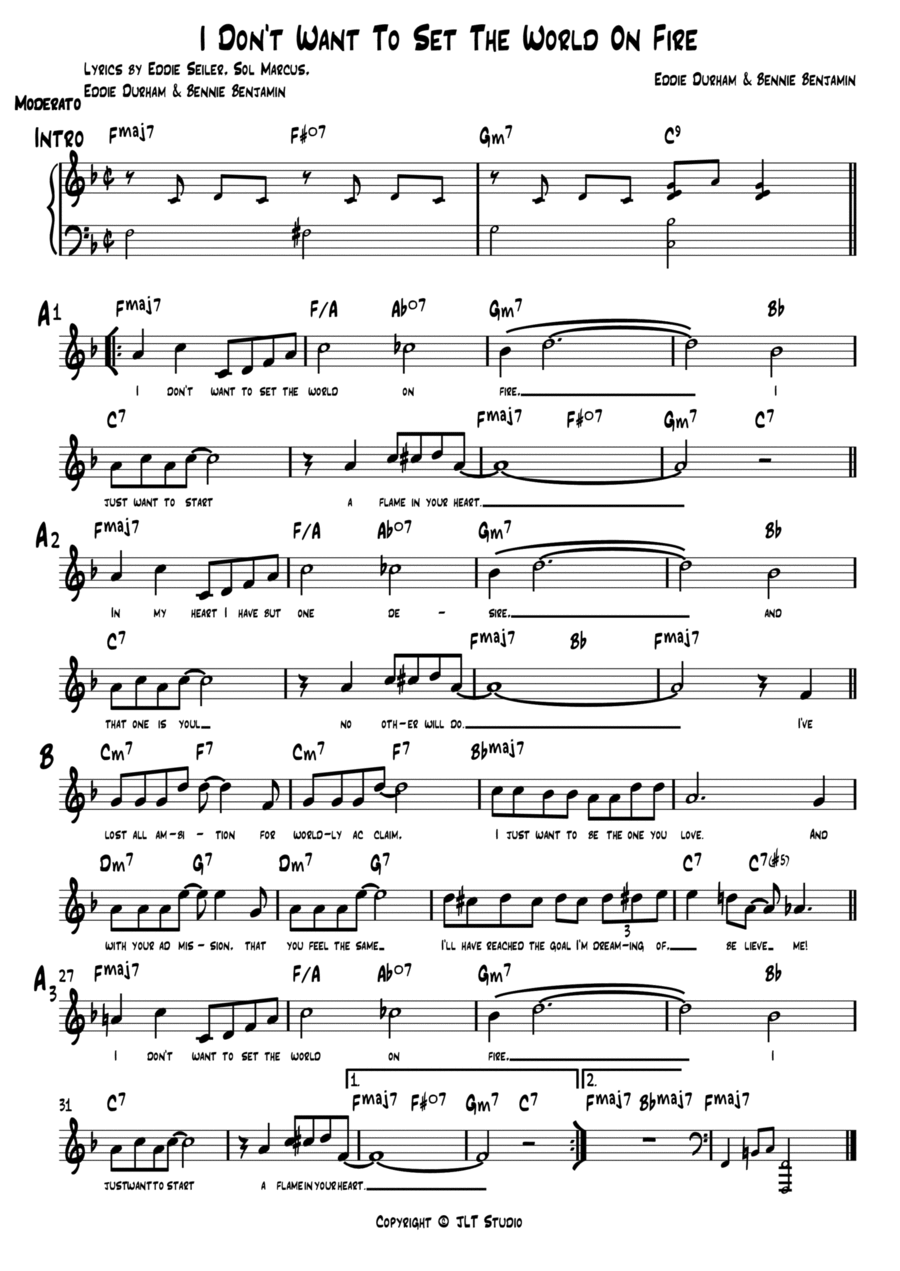 I Don't Want To Set The World On Fire Jazz Ensemble scores gallery preview page 1