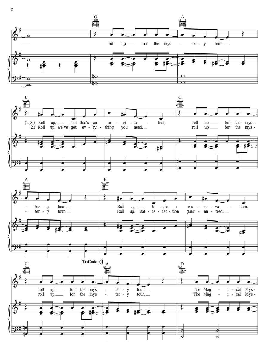 Magical Mystery Tour Piano, Vocal, Guitar scores gallery preview page 2
