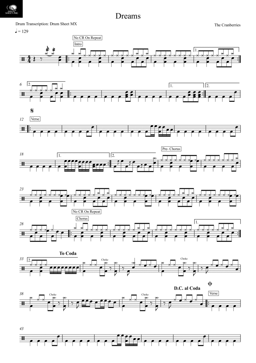 Dreams Drum Set scores gallery preview page 1