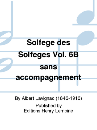 Book cover for Solfege des Solfeges - Volume 6B sans accompagnement