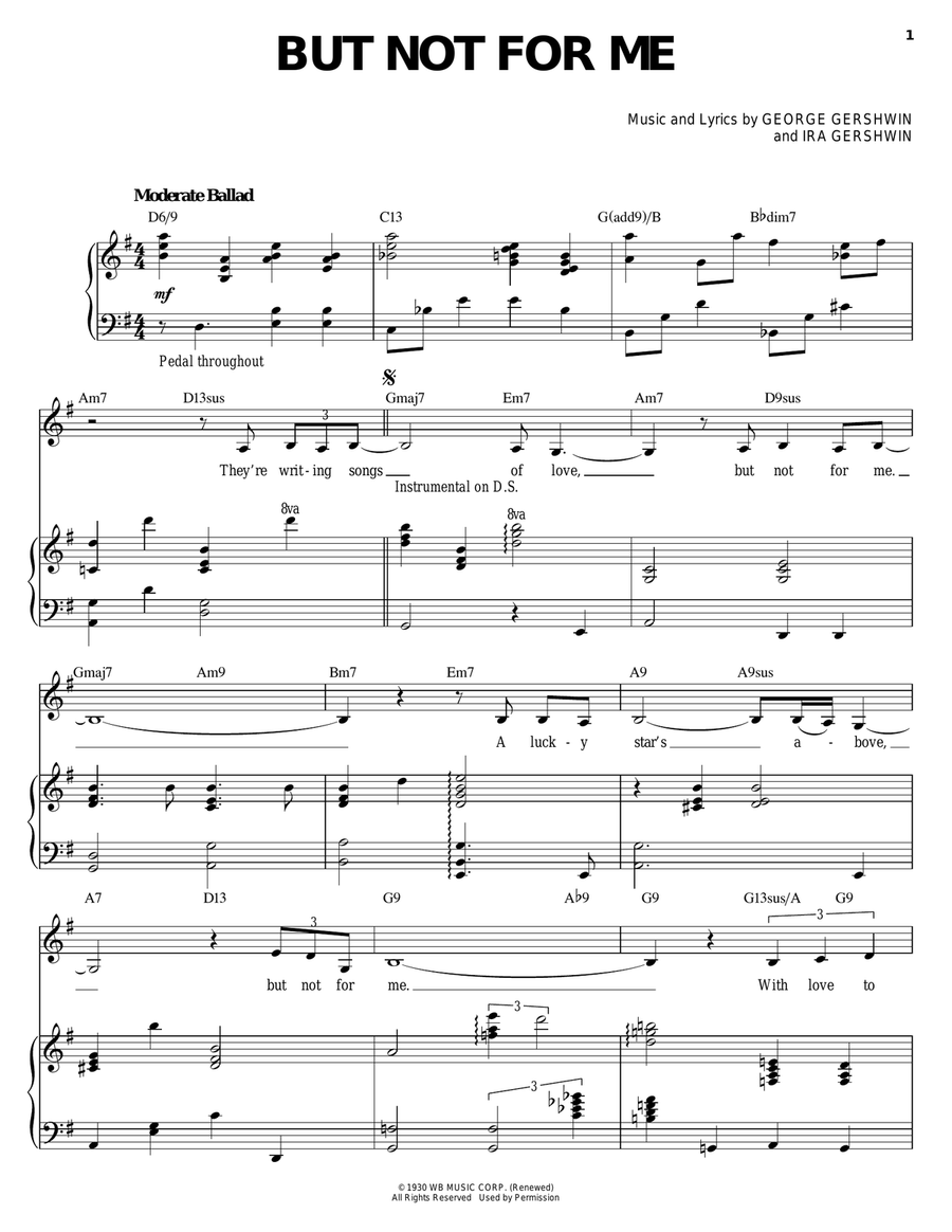 But Not For Me Piano, Vocal scores gallery preview page 1