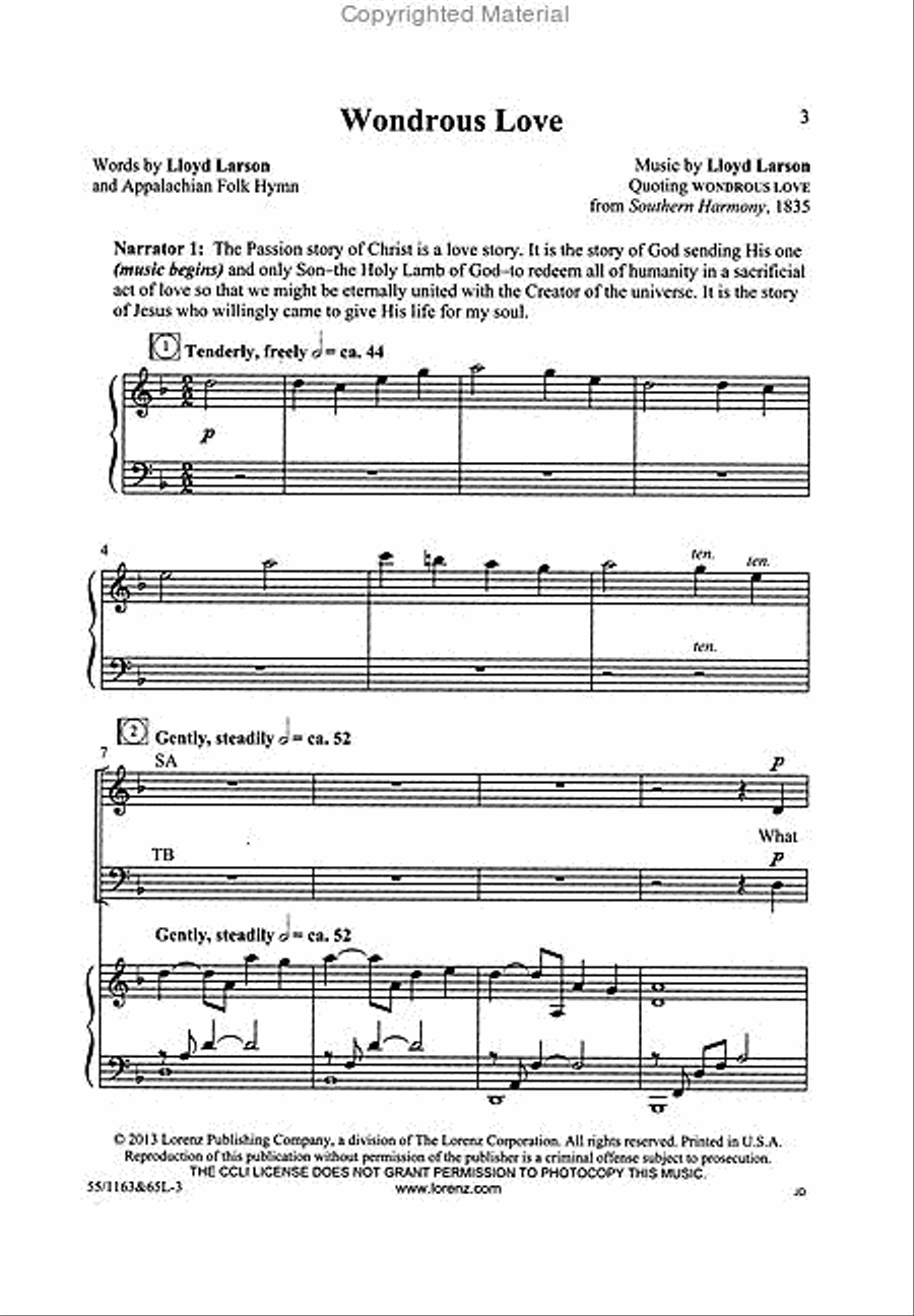 Wondrous Love 4-Part scores gallery preview page 2