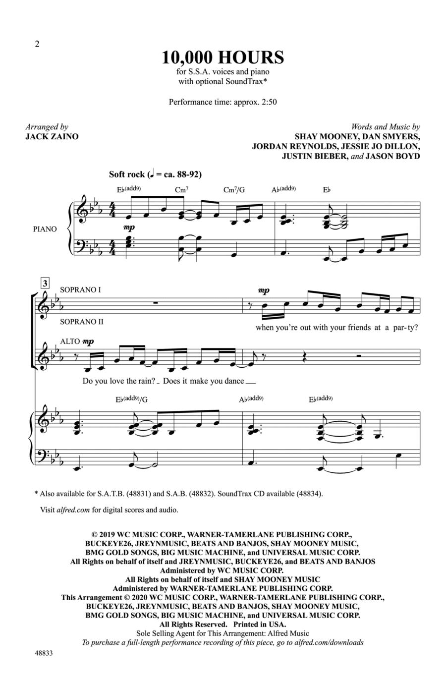 10,000 Hours Choir scores gallery preview page 1