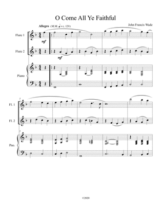 Book cover for O Come All Ye Faithful (flute duet) with optional piano accompaniment