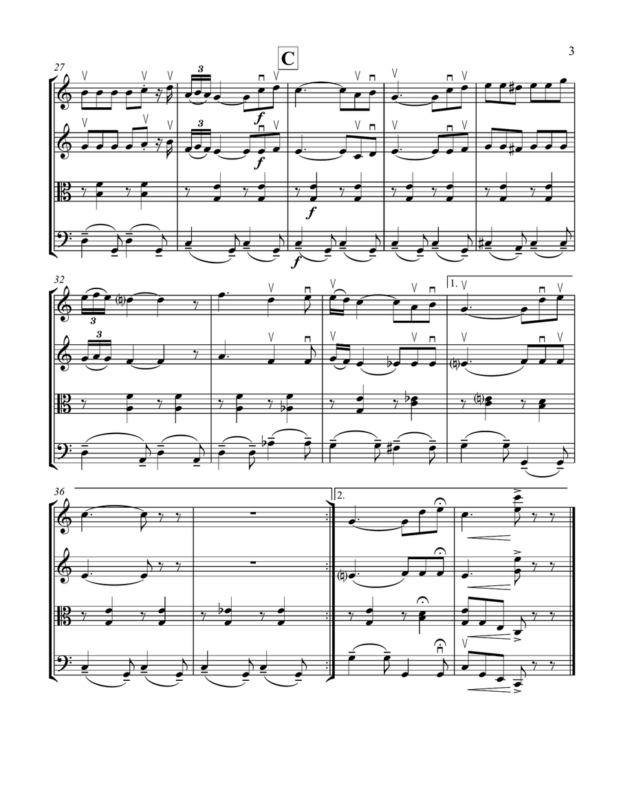 Ah! Maria, Mari! String Quartet scores gallery preview page 3