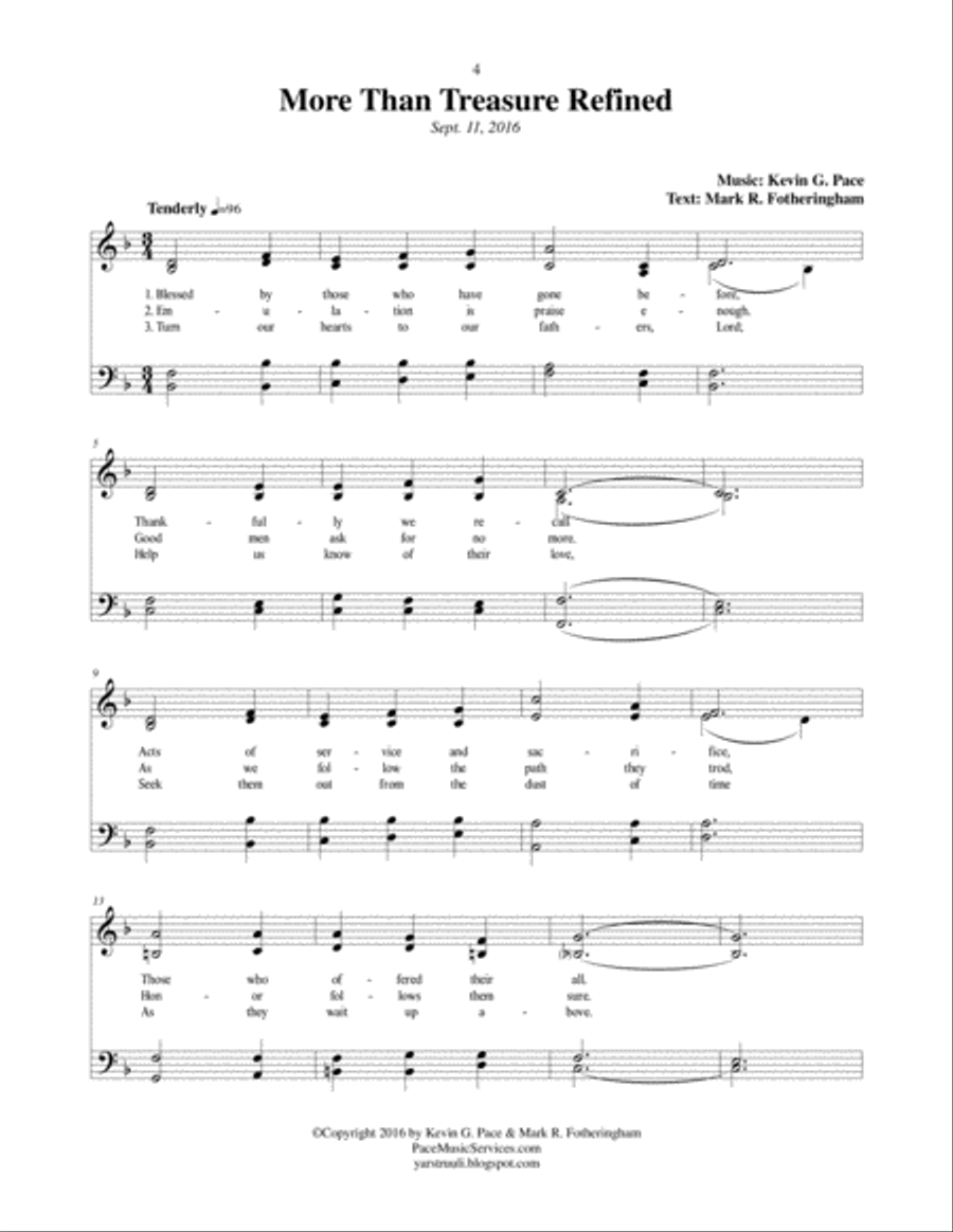 More Than Treasure Refined - an original hymn for SATB voices 4-Part scores gallery preview page 2
