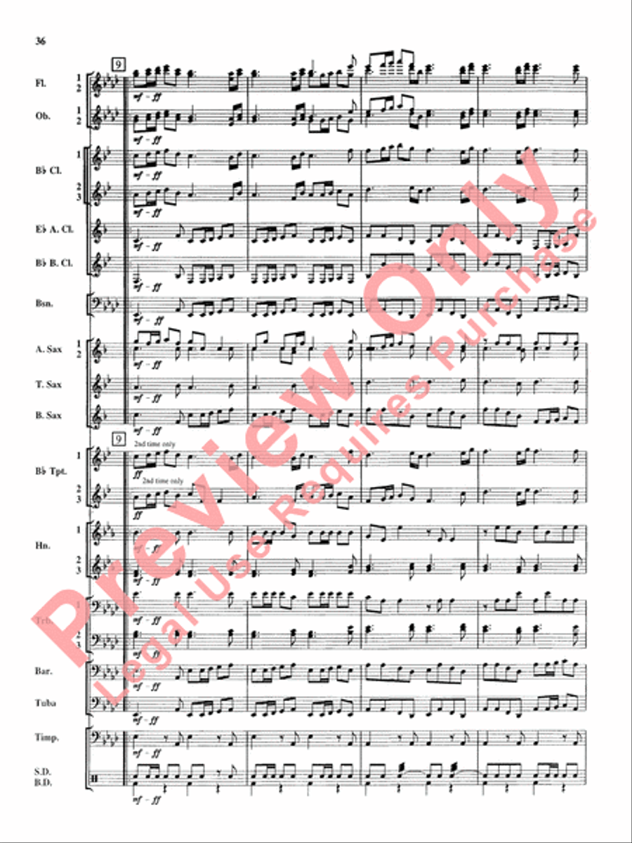 Royal Fireworks Music Concert Band scores gallery preview page 37