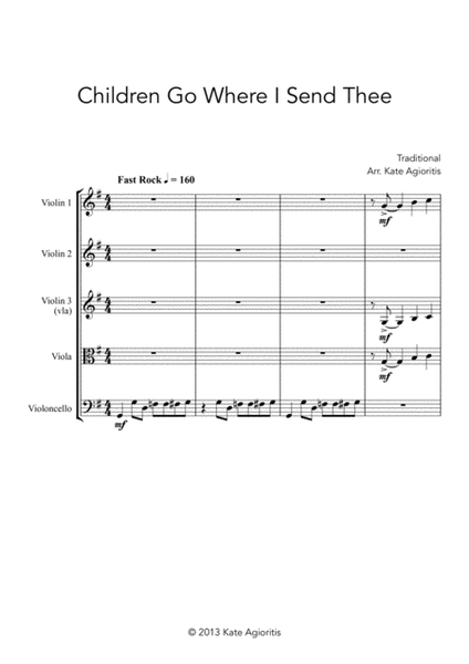 Children Go Where I Send Thee - For String Quartet image number null