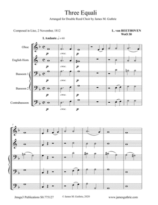 Beethoven: Three Equali WoO 30 for Double Reed Choir