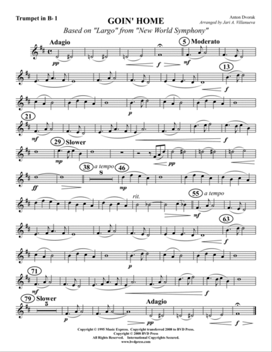 Goin' Home Goin' Home Brass Quintet scores gallery preview page 5