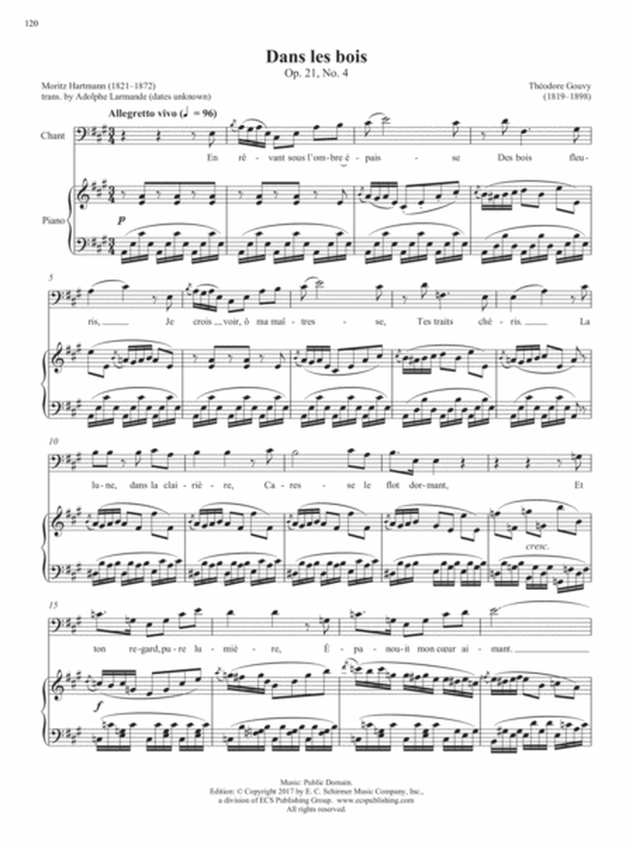 Op. 21, No. 4: Dans les bois from Songs of Gouvy, V2 (Downloadable)