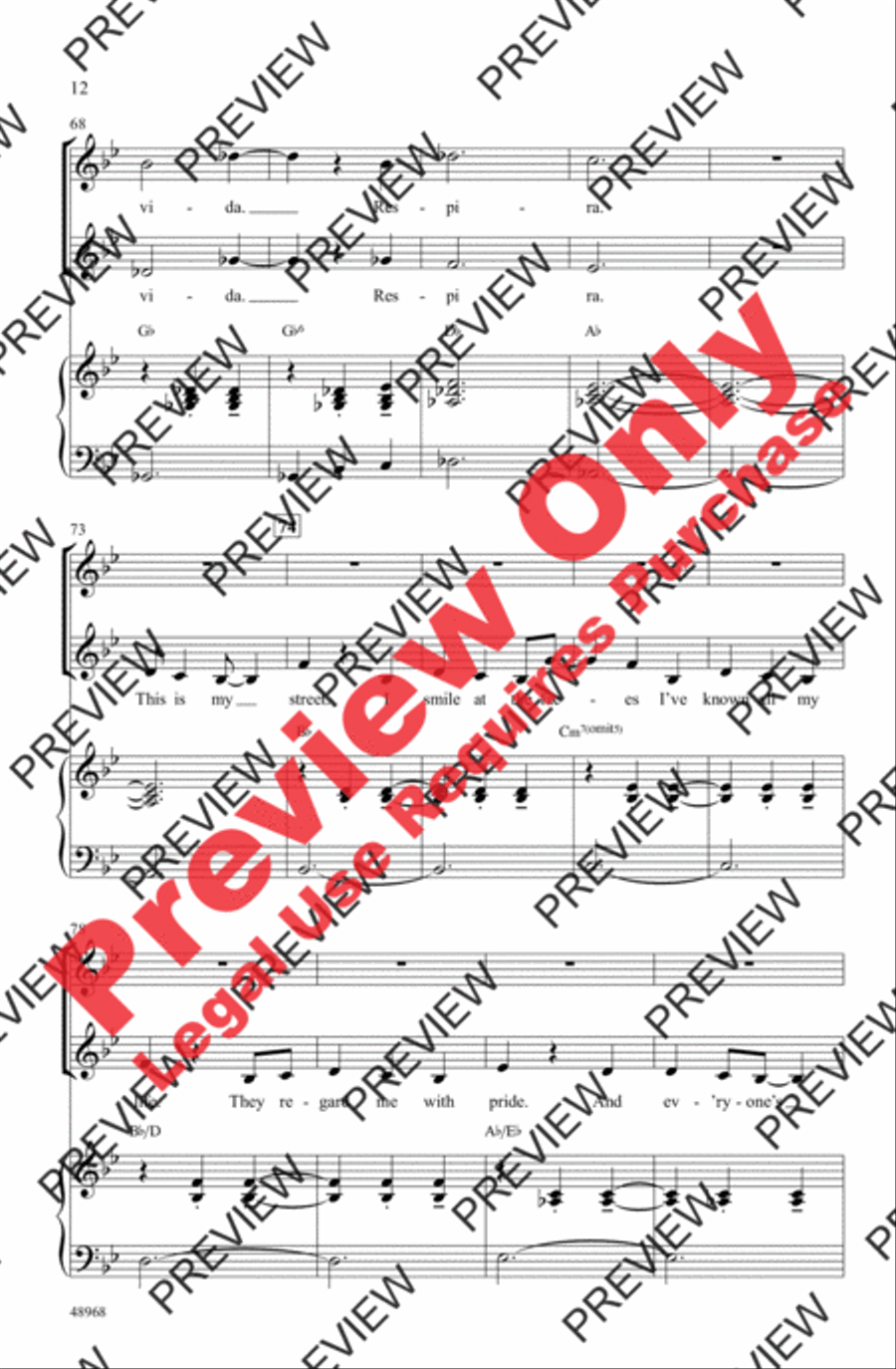 In the Heights (Choral Highlights) 2-Part scores gallery preview page 12