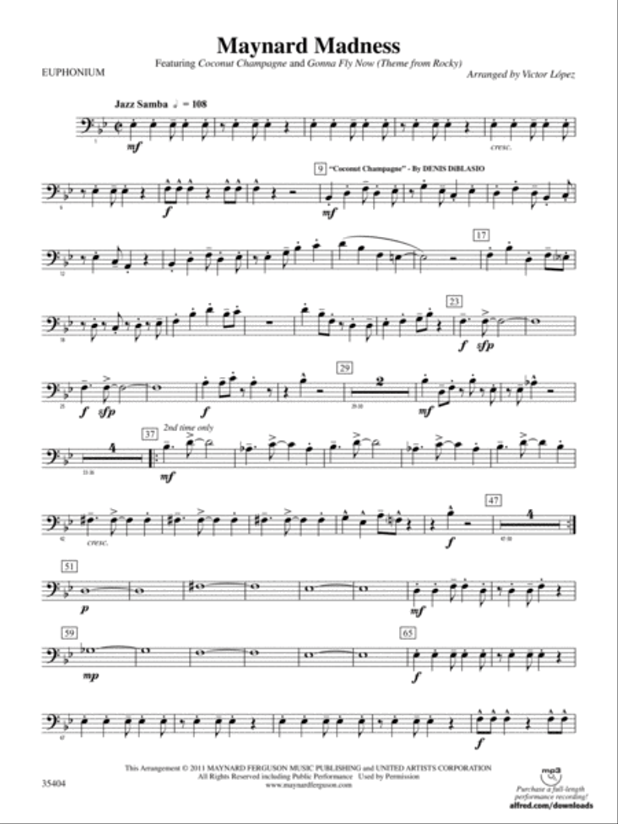 Maynard Madness: Baritone B.C. Concert Band scores gallery preview page 1