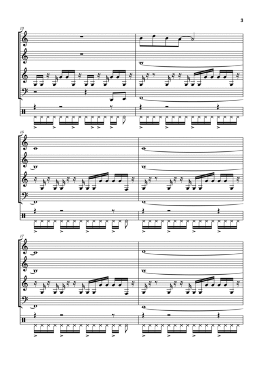 Theme From Shaft Woodwind Quartet scores gallery preview page 4