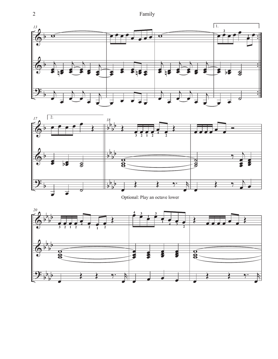 Family - One Handed Trio version Piano scores gallery preview page 3