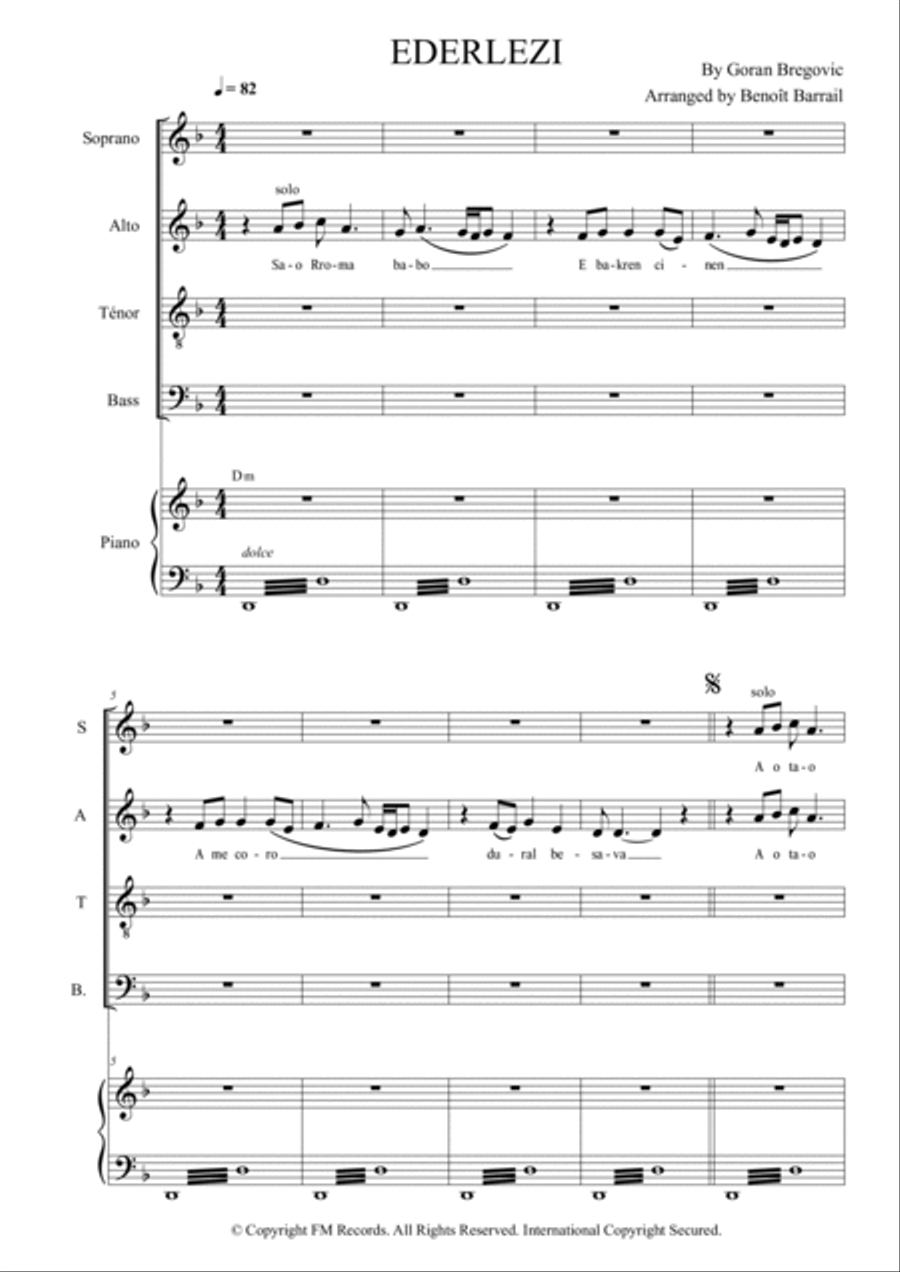 Ederlezi Ederlezi 4-Part scores gallery preview page 4