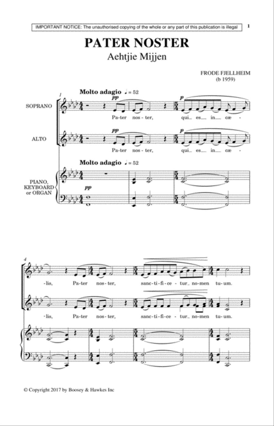 Pater Noster SSA scores gallery preview page 1