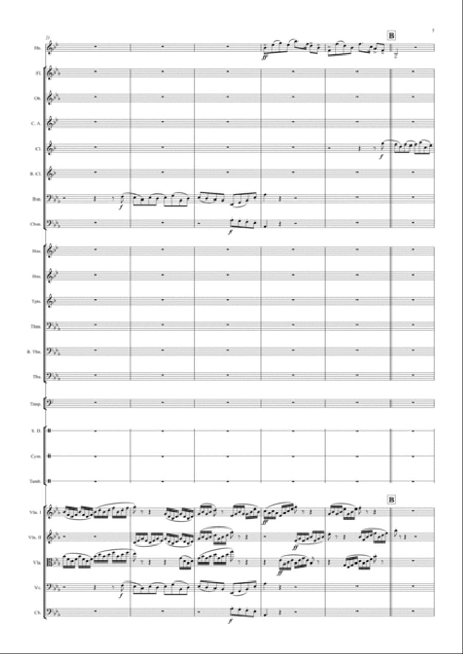 Horn Concerto No. 2 in Eb Major Full Orchestra scores gallery preview page 5