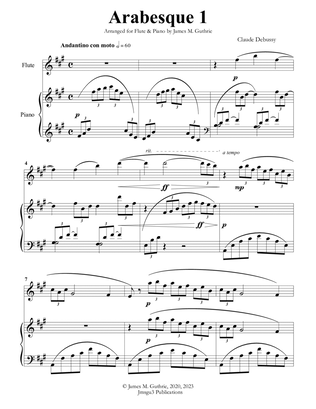 Book cover for Debussy: Two Arabesques for Flute & Piano