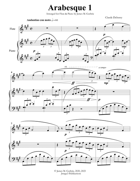 Debussy: Two Arabesques for Flute & Piano image number null