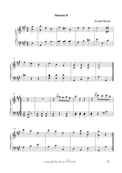 Joseph Haydn-----Three Easy Minuets for Piano