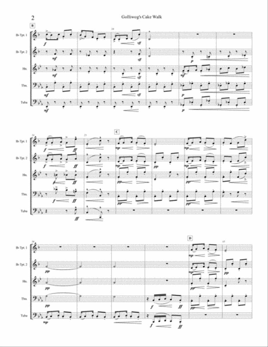 Golliwog's Cake Walk Brass Ensemble scores gallery preview page 3