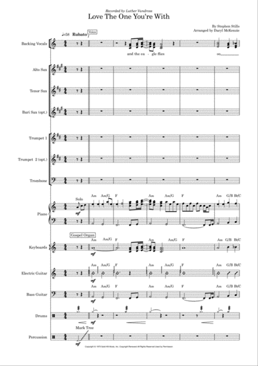 Love The One You're With Tenor Saxophone scores gallery preview page 1