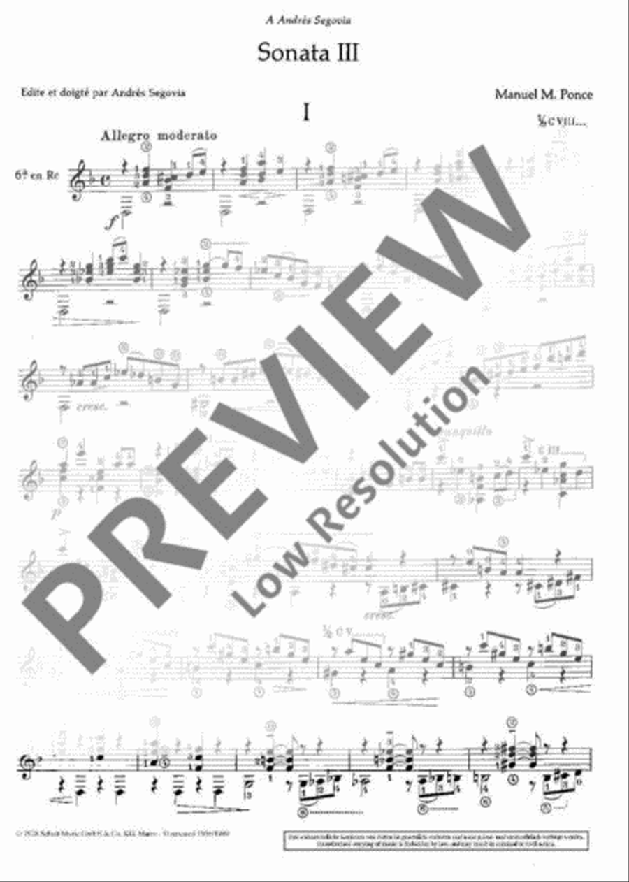 Sonata III Sonata III Classical Guitar scores gallery preview page 3