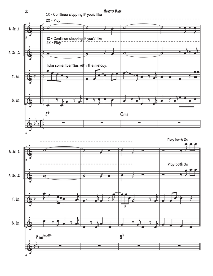 Monster Mash Monster Mash Saxophone Quartet scores gallery preview page 3