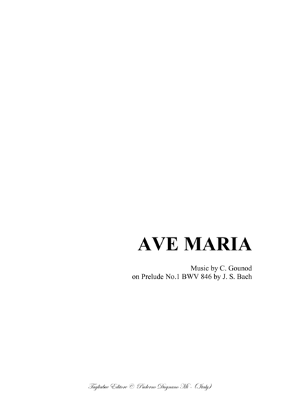 AVE MARIA - Bach-Gounod - For Soprano (or Tenor), or any instrument in C and Piano image number null