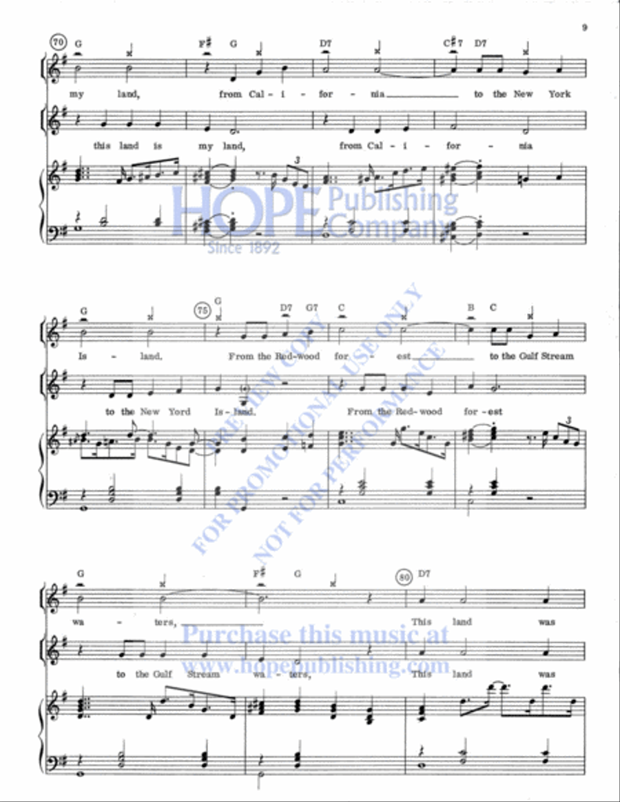 My Country My Country Unison Choir scores gallery preview page 10