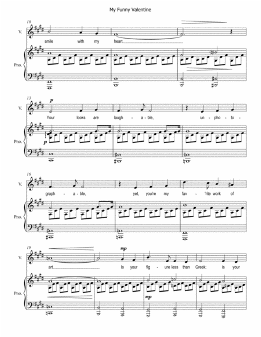 My Funny Valentine Voice scores gallery preview page 2