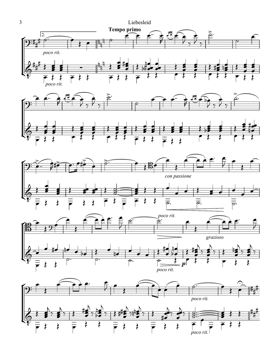 Liebesleid for cello and guitar Liebesleid for cello and guitar String Duet scores gallery preview page 3