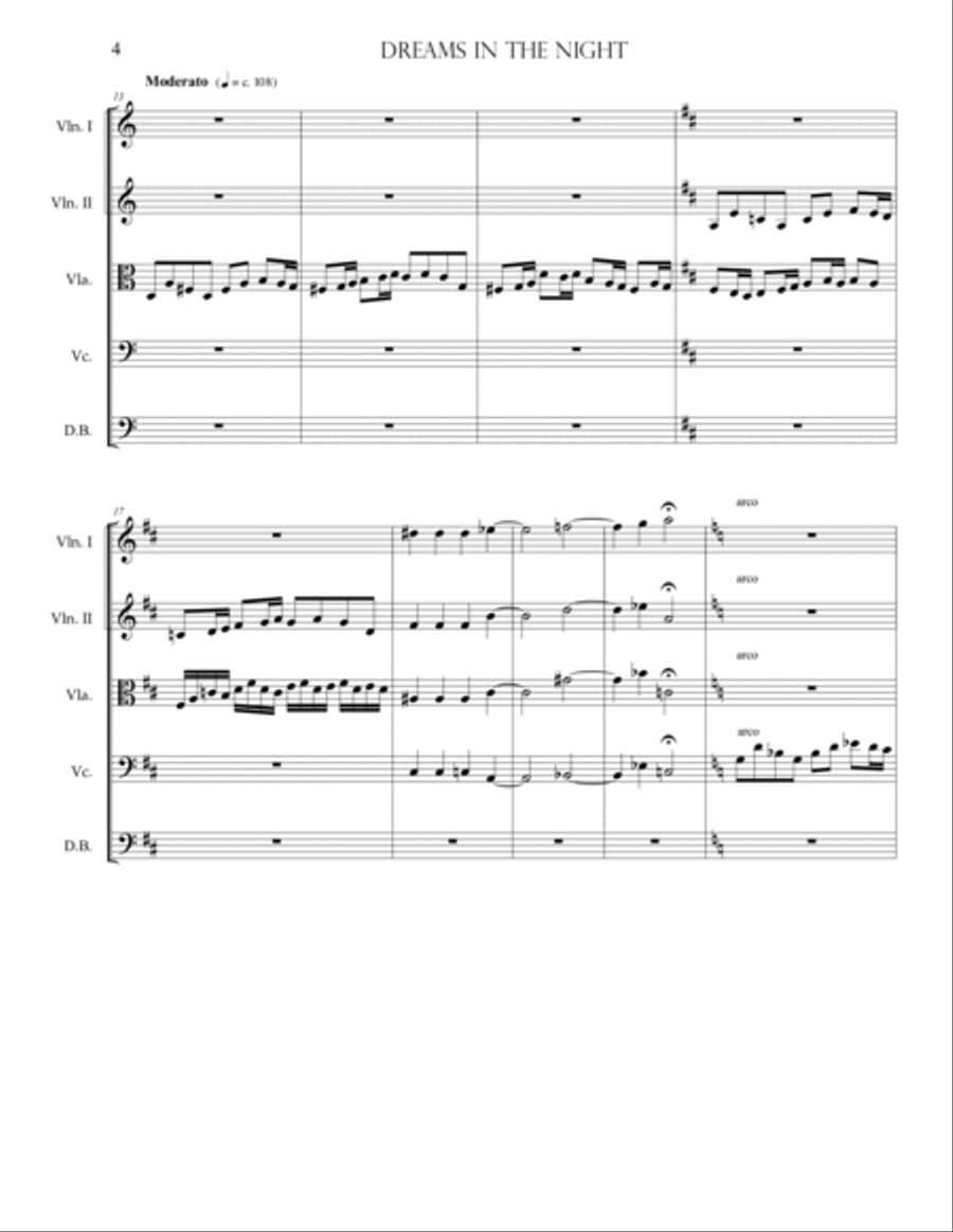 Dreams in the Night String Quartet scores gallery preview page 4