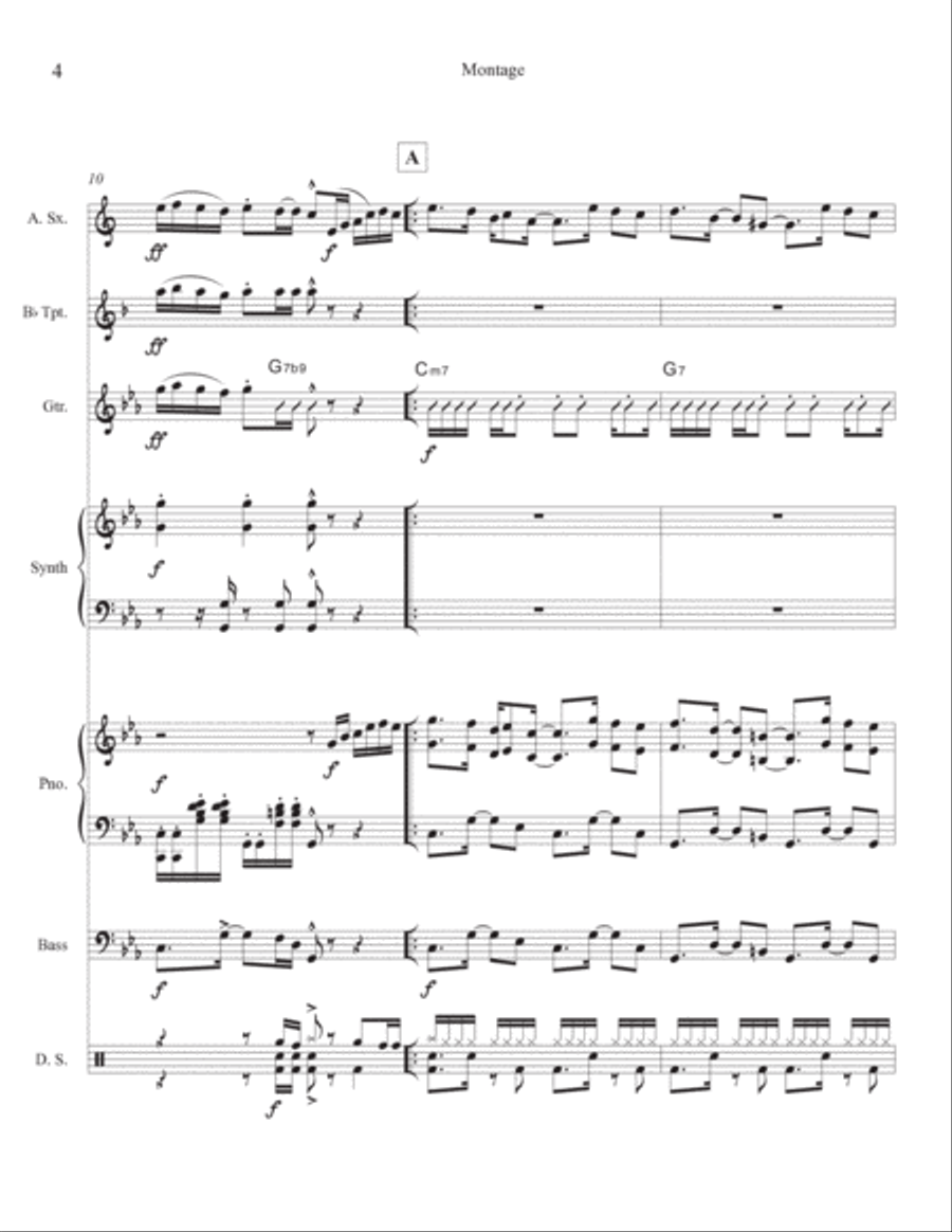 Montage (Hot Miami Nights) Jazz Ensemble scores gallery preview page 6
