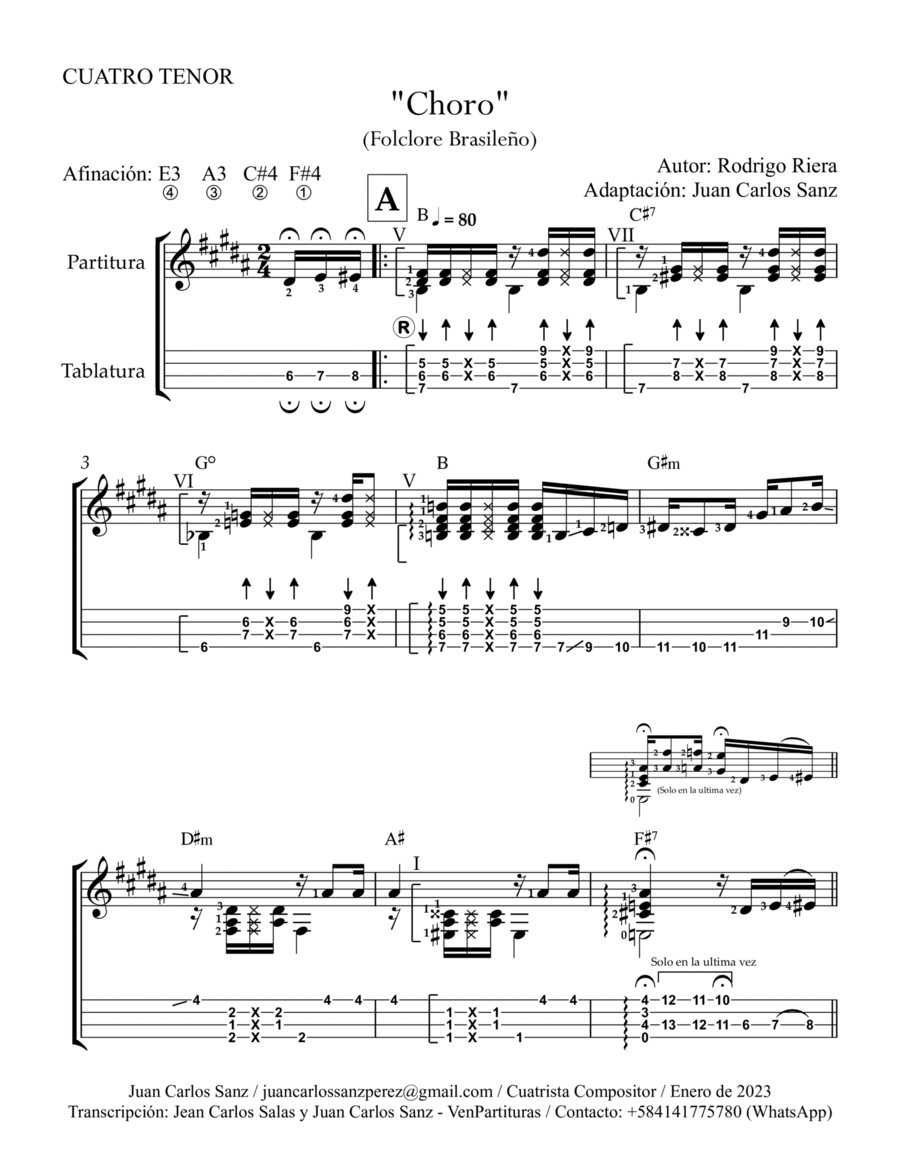 Choro Ukulele scores gallery preview page 1