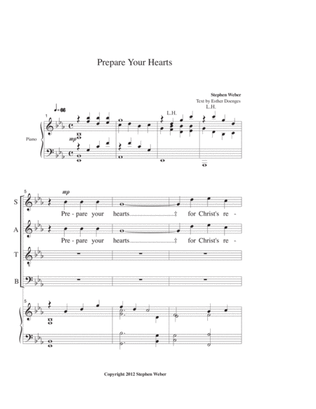 Prepare Your Hearts, for SATB and piano