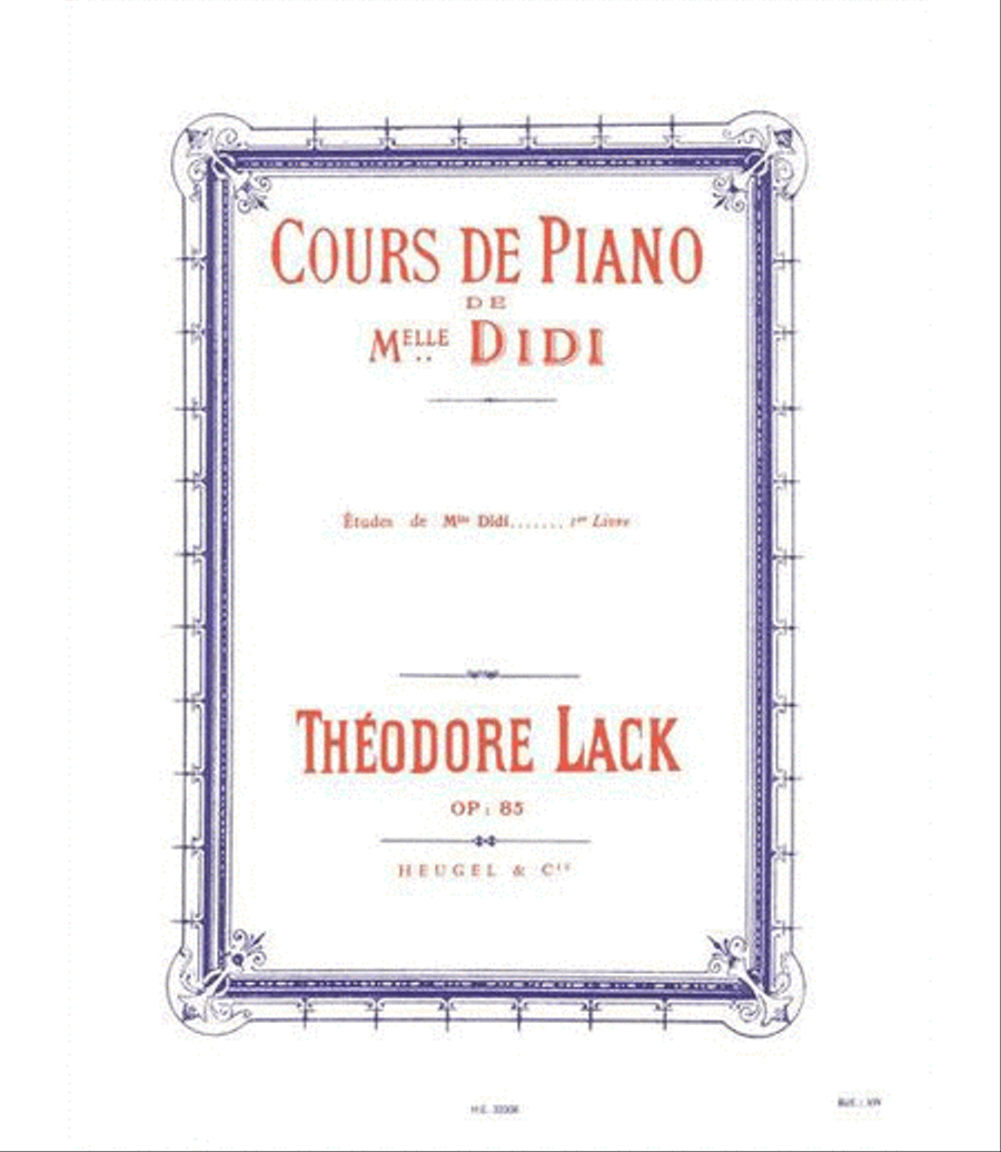 Cours de Piano etudes de Melle Didi op. 85 Vol. 1 Piano Method scores gallery preview page 1