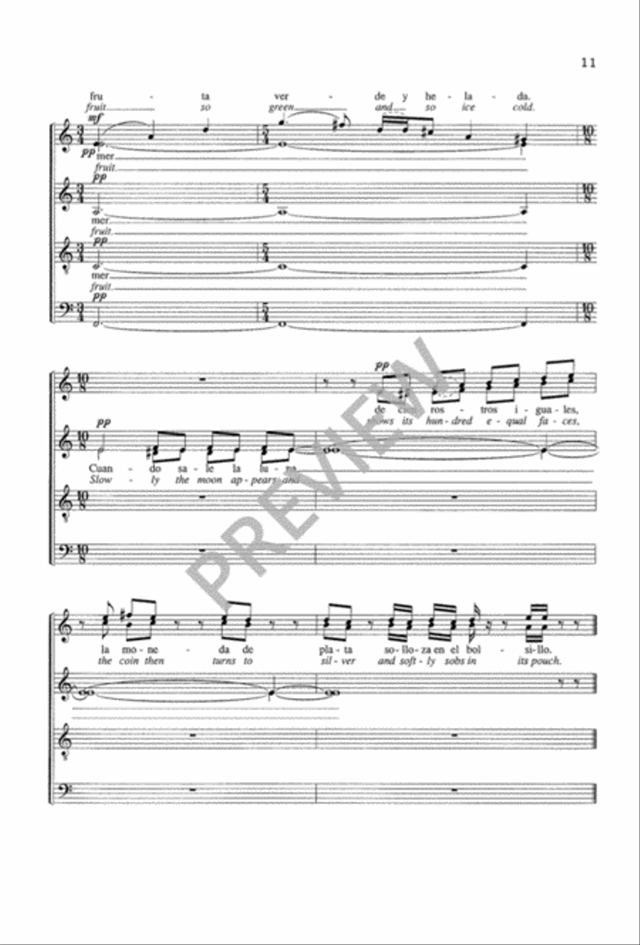 Suite de Lorca (SATB) 4-Part scores gallery preview page 12