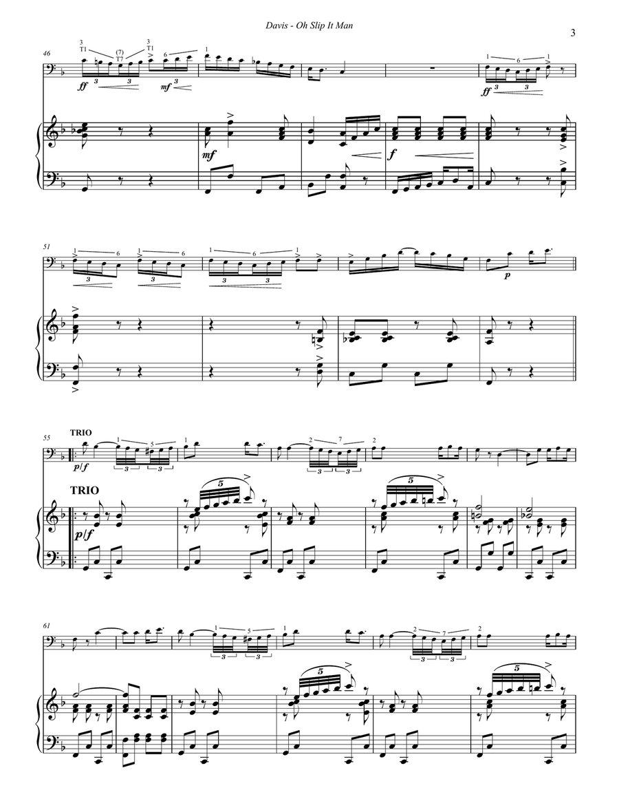 Five Smears for Trombone and Piano Piano Accompaniment scores gallery preview page 6