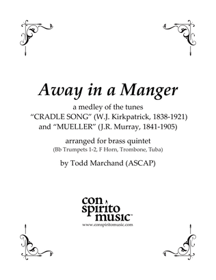 Book cover for Away in a Manger (a medley of two tunes) - brass quintet
