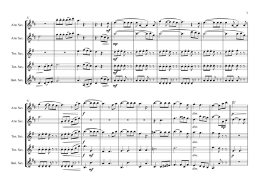 What A Wonderful World Saxophone Quintet scores gallery preview page 3