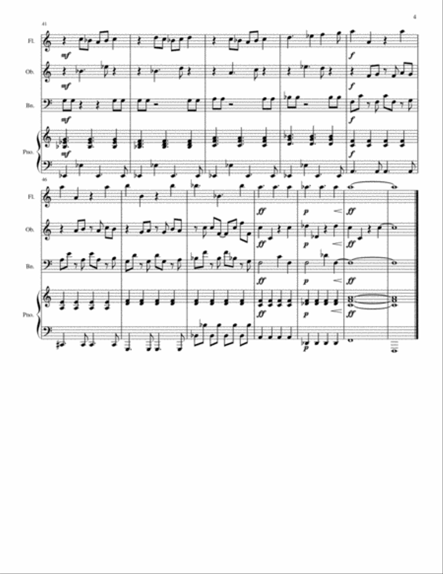 Rockstone - Piano Quartet for Bassoon, Oboe, Flute, and Piano Small Ensemble scores gallery preview page 4