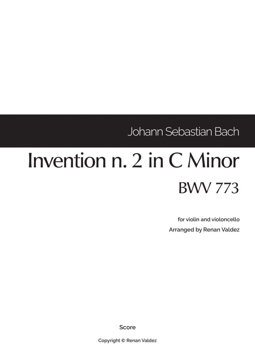 Invention n. 2 in C Minor, BWV 773 (for violin and violoncello) image number null