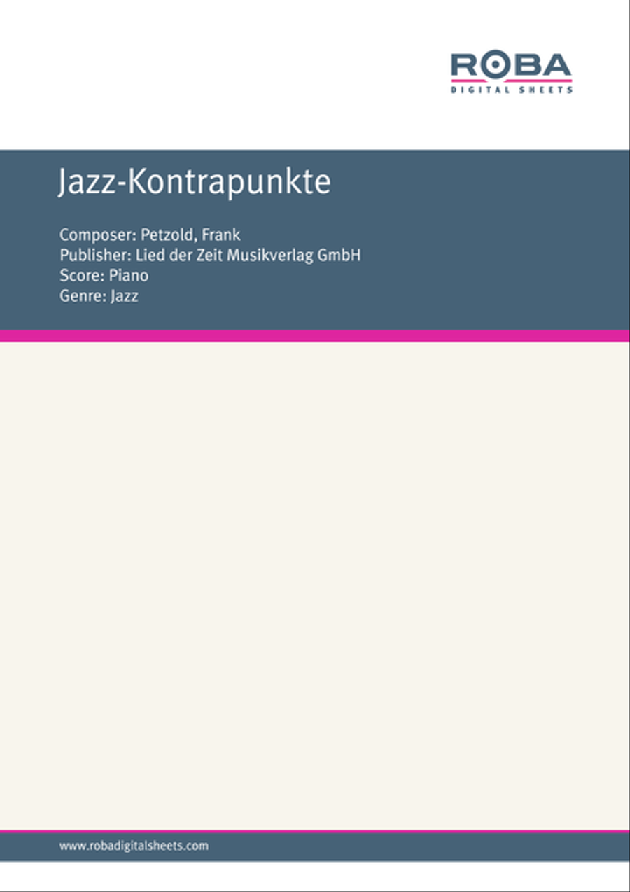 Jazz-Kontrapunkte Jazz-Kontrapunkte Piano Solo scores gallery preview page 1