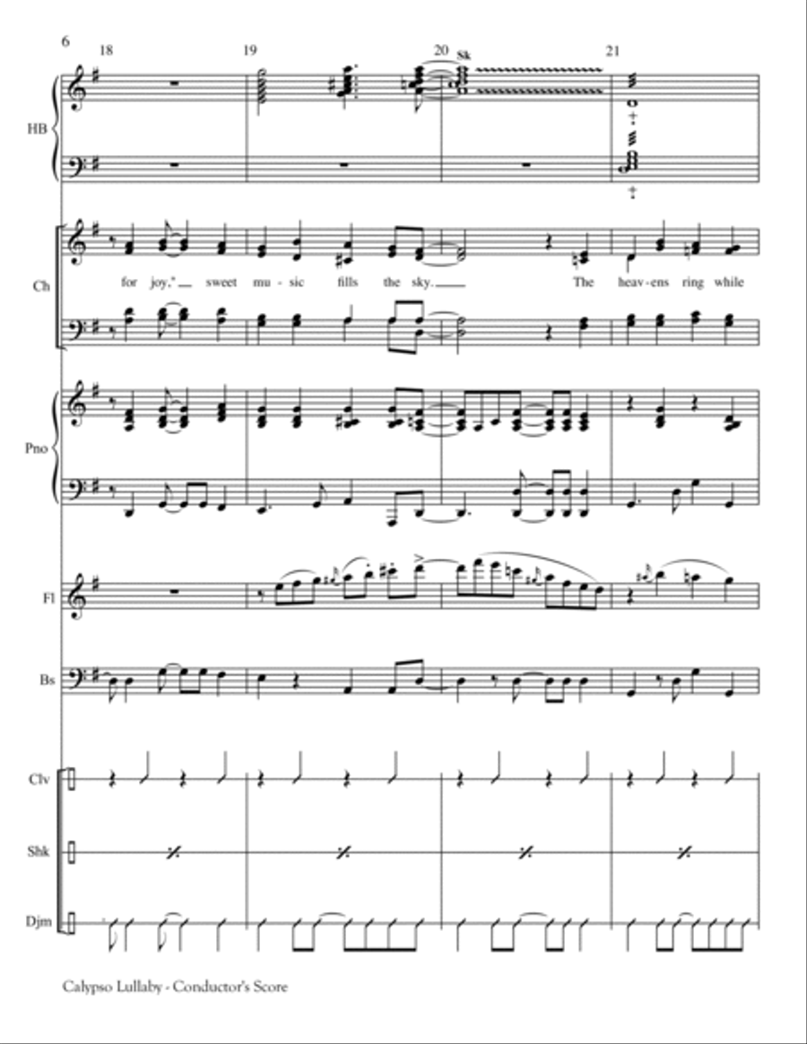 Calypso Lullaby Handbell Choir scores gallery preview page 6