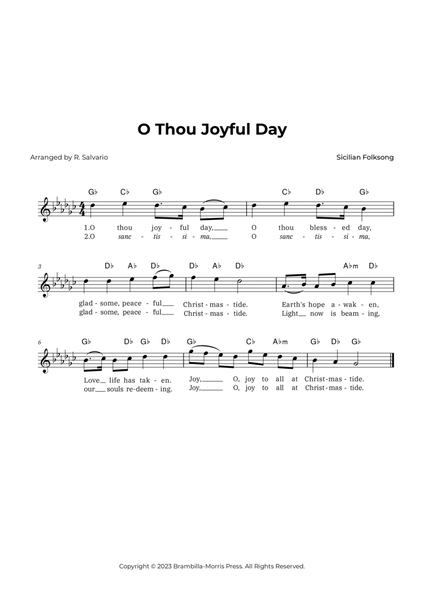 O Thou Joyful Day (Key of G-Flat Major) image number null