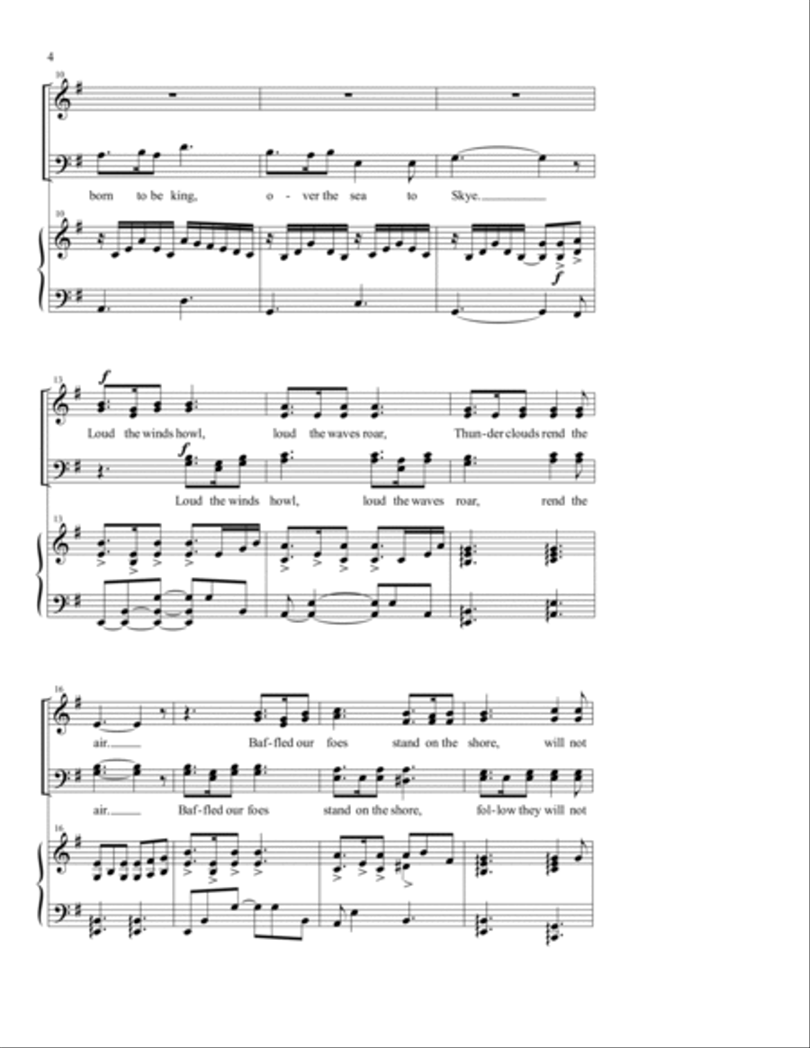Over the Sea to Skye 4-Part scores gallery preview page 6