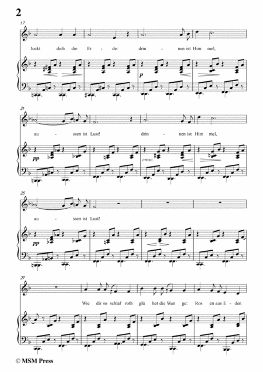 Schubert-Wiegenlied,Op.105 No.2,in F Major,for Voice&Piano Voice scores gallery preview page 4