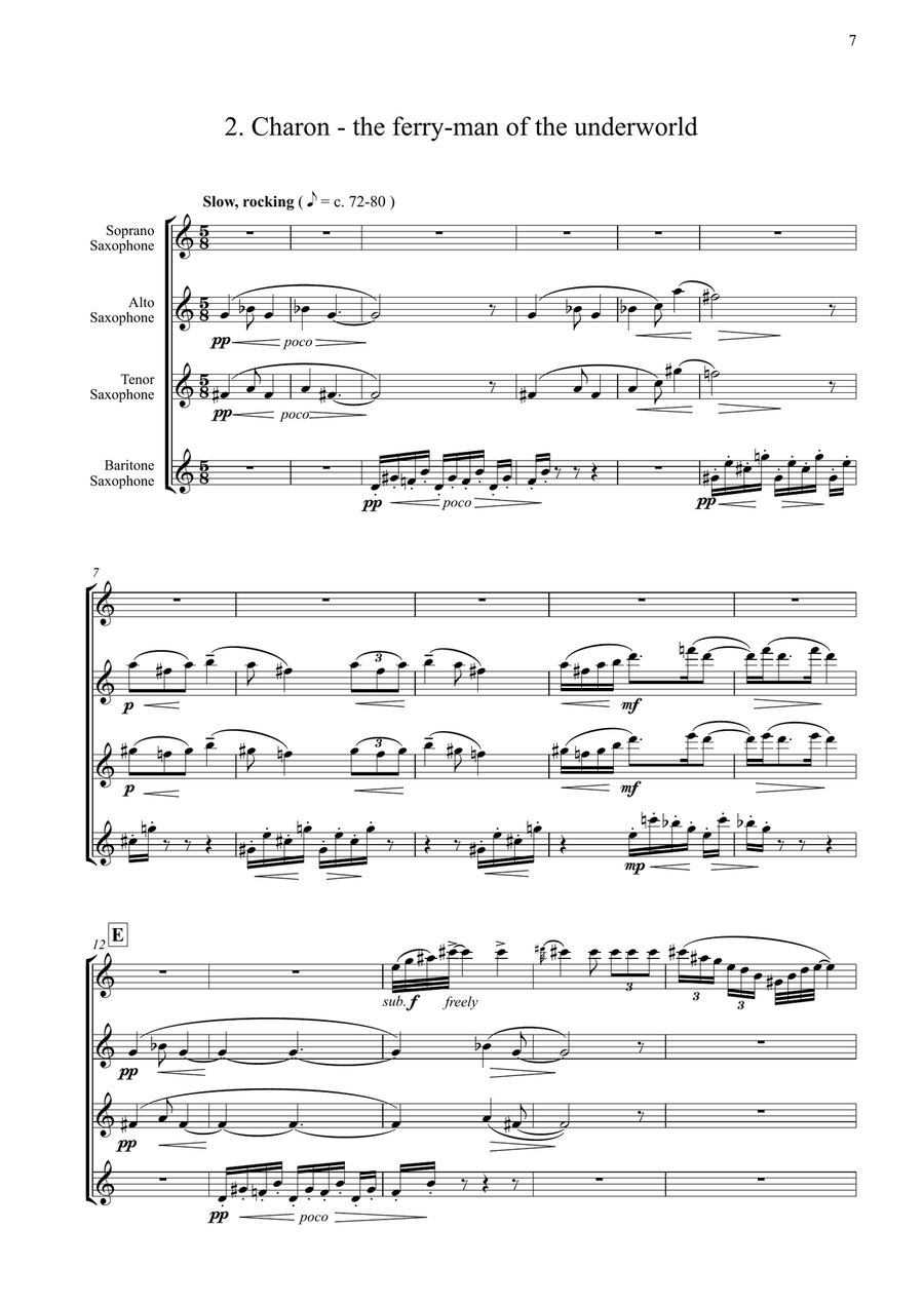 Olympian Sketches (Saxophone Quartet) Saxophone Quartet scores gallery preview page 6